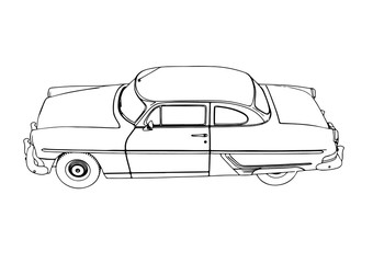 sketch retro car vector