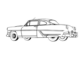 sketch retro car vector