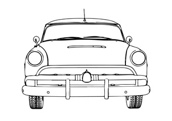 sketch retro car vector