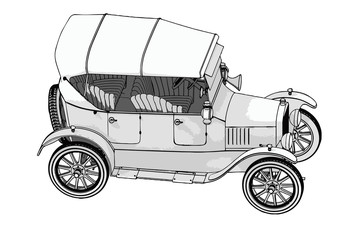 silhouette of retro car vector