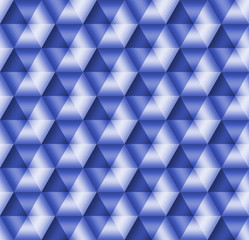 Stock Illustration - Seamless Geometric Blue 3D Pattern, 3D Illustration, Bright  Blue Background.