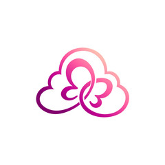 Butterfly In The Cloud, Creative Logo Template Ready For Use