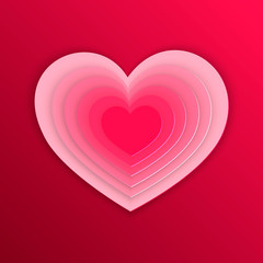 Paper art Hearts of concept idea love and valentine day