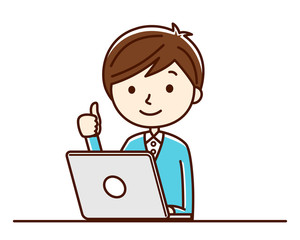 男性　パソコン　Good