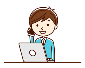 男性　パソコン　スマホ