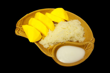 Thai style desserts, mango and glutinous rice sweet