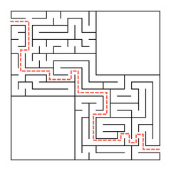 A square labyrinth. Simple flat vector illustration isolated on white background. With a place for your image