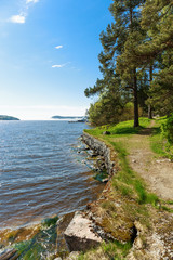 landscape on the shore of a lake in Karelia