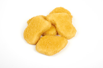 Chicken nuggets isolated on white background