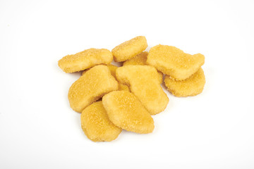 Chicken nuggets isolated on white background