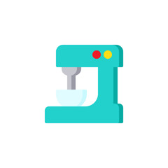 Stand mixer flat icon, vector sign, colorful pictogram isolated on white. Food processor symbol, logo illustration. Flat style design