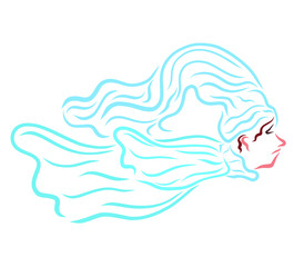 A colorful amusing flying ghost,