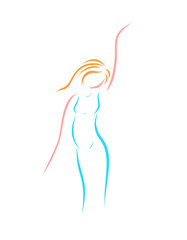 Pregnant woman, gentle logo, several lines