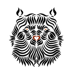 The head of a strong bear, drawn by smooth lines