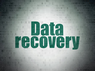 Data concept: Painted green word Data Recovery on Digital Data Paper background