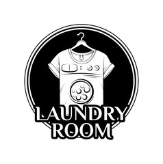 laundry and dry cleaning logo, emblem and design element. t-shirt 
