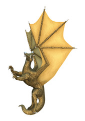 Fototapeta premium 3D Rendering Fairy Tale Dragon on White