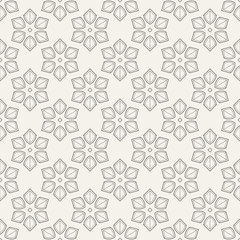 Abstract geometric floral ornament seamless pattern.