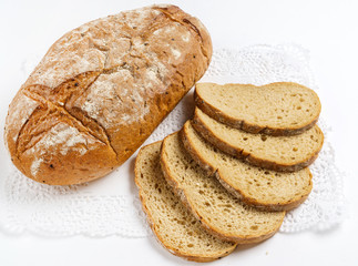 wholegrain bread on white