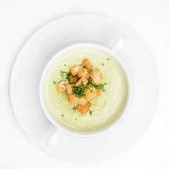 cream soup with croutons.