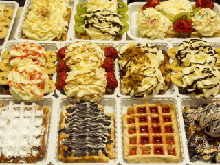 sweet, cookies and chocolates sold at patisserie