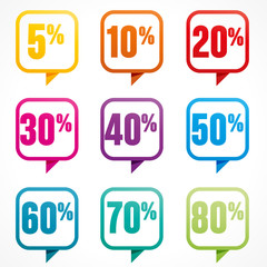 collection étiquette pourcentage