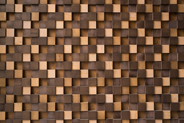 Abstract wooden background designed with many squared planks.