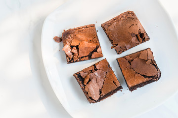 Dark chocolate brownies.