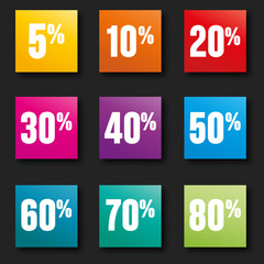 set étiquette prix, pourcent/soldes