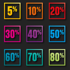 set &eacute;tiquette prix, pourcent/soldes