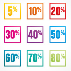 set étiquette prix, pourcent/soldes