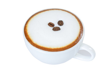 Cappuccino coffee cup isolated.