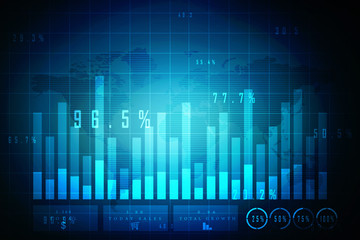 2d rendering Stock market online business concept. business Graph
