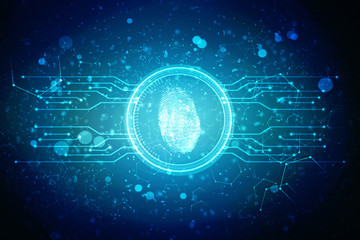 Fingerprint Scanning Technology Concept 2d Illustration

