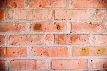 old vintage red brick wall texture or background