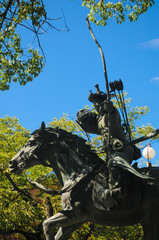 The Statue of Miyamoto no Yoritomo at the Fuji Hongu Sengen Taisha Shrine in Shizuoka, Japan. He was a first shogun during the war time in Kamakura period.