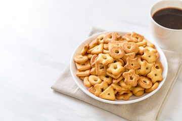 biscuits cracker with coffee