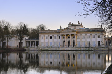Fototapeta na wymiar Warsaw, Poland - Royal Lazienki Park - Baths Palace, also called the Palace on the Water and the Palace on the Isle