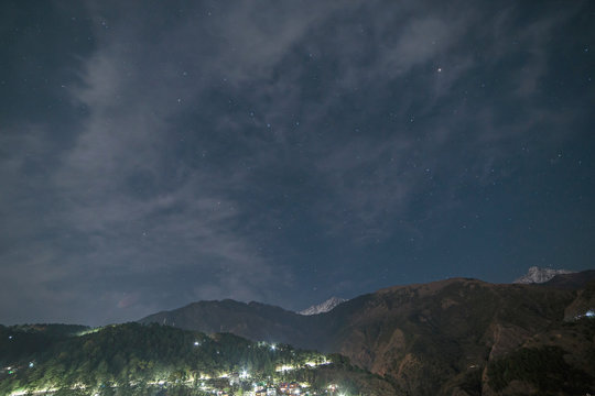view on Dharamshala at night, India