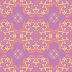Floral colored seamless pattern. Bright background