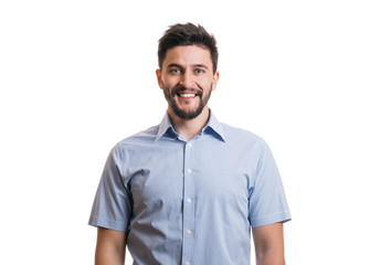 Fototapeta premium Portrait of young bearded guy