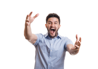 Fototapeta premium Portrait of young bearded guy