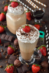 Cold cocktail of coffee with chocolate