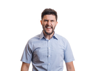 Fototapeta premium Portrait of young bearded man