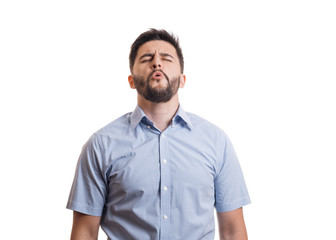 Portrait of young bearded man