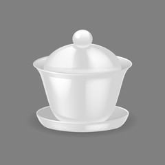 Realistic template, mock-up, porcelain ceramic ware. Bowl for soup.