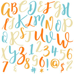 Hand drawn vector alphabet. Calligraphy letters for your design