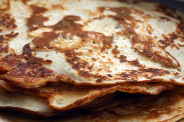 Plate with pancakes.