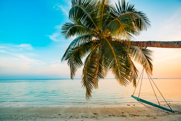 Obraz na płótnie Canvas Tropical beach for summer vacation and holiday banner