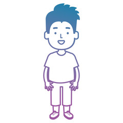 happy little boy character vector illustration design